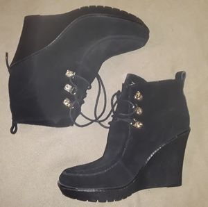 Black C. Wonder brand suede leather ankle boots